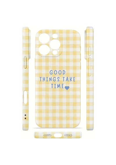 Apple iPhone Uyumlu 16 Pro Vorian İnce Kamera Korumalı Mika Kılıf Good Things Gingham Good Things Gingham Mika