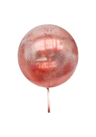 Kırmızı Simli Yuvarlak Şeffaf Balon  24 İnç