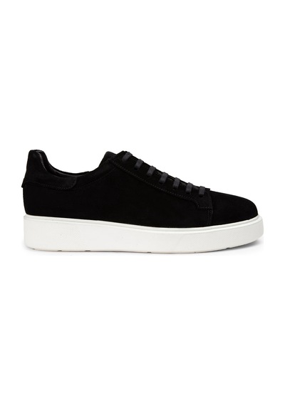 Deery Hakiki Süet Siyah Erkek Sneaker Ayakkabı - 01954Msyhe01 Siyah