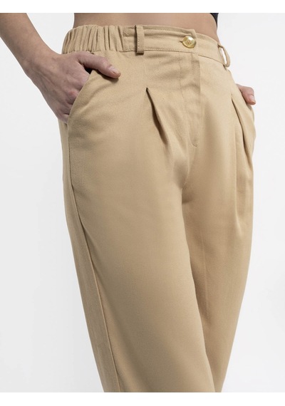 Slouchy Fit Kadın Pantolon Bej