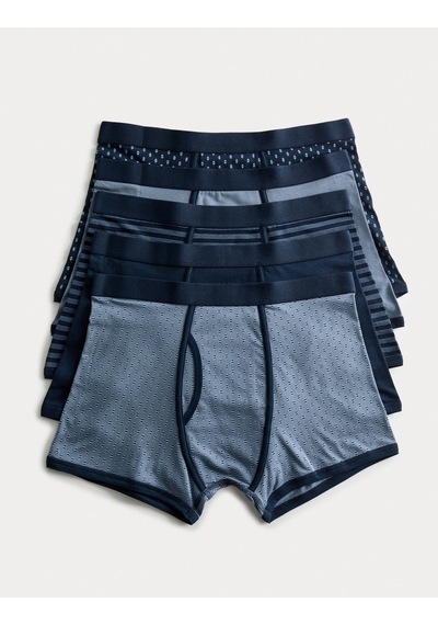 Marks & Spencer 5'li Pamuklu Streç Geometrik Trunk Seti T14004818s Mavi Mix Marks & Spencer 5'li Pamuklu Streç Geometrik Trunk Seti T14004818s Mavi Mix