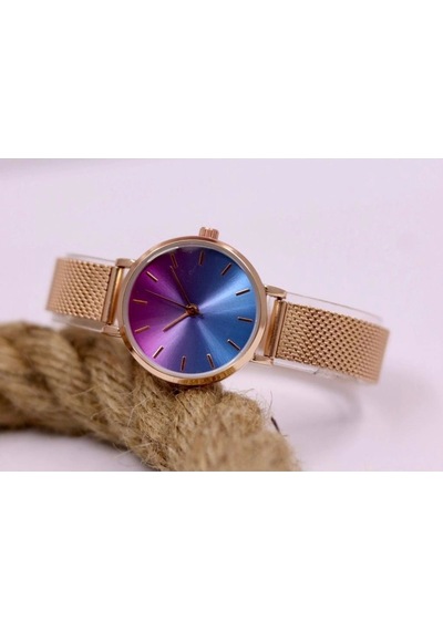 Rose Gold Hasır Kordonlu Şık Kadın Kol Saati Mls-1065