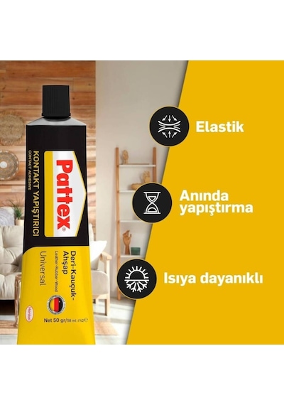 Pattex Kontakt Yapıştırıcı Deri-kauçuk-ahşap 50gr.