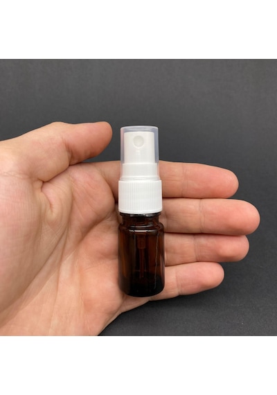 5 Ml Amber Cam Şişe Beyaz Spreyli , 5cc Kahverengi Spreyli Boş Şişe X 6 Adet
