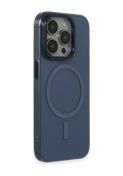 Newface - 56 - Apple iPhone Uyumlu 15 Pro Max Kılıf Anka Pc Magneticsafe Sert Metal Kapak - Glblseme - - Lacivert
