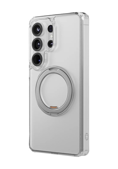 Samsung Galaxy Uyumlu S26 Ultra Kılıf Swivix Döner Metal Standlı Koruyucu Premium Dayanıklı Kapak Şeffaf