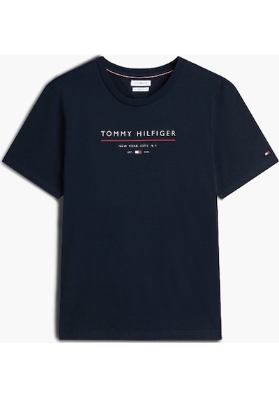 Tommy Hilfiger Brand Love New Rwb Reg Tee Erkek Mavi T-shirt - Mw0mw44359