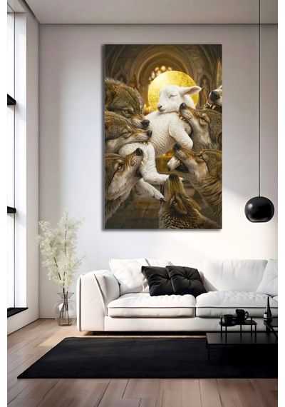 Kutsal Kuzu Cam Tablo Modern Sanat Tablosu Parlak Ve Net Görüntü Ev Ve İş Yeri Anlamlı Hediye Seçeneği Kolay Montaj Askılı