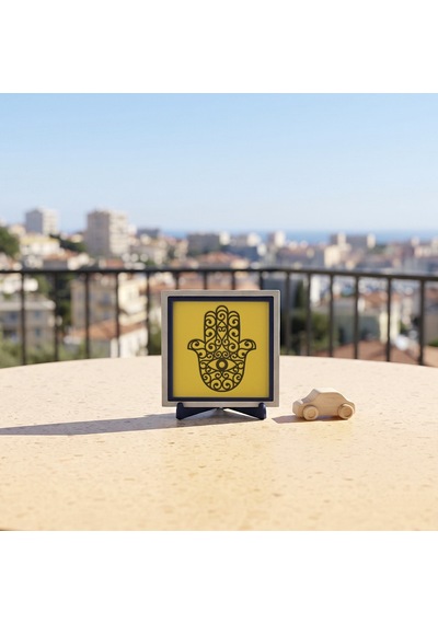 Hamsa Tasarımlı Modern Masaüstü Aksesuarı, Ev Ve Ofisinize Zarafet Katan Detay 10x10 Cm