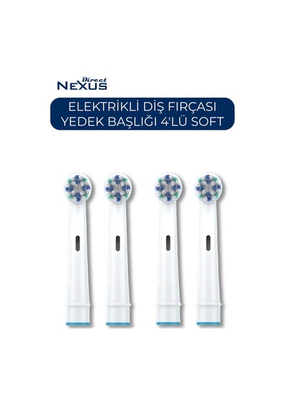 Oral-b Uyumlu Yumuşak Elektrikli Diş Fırçası Yedek Başlığı 4 Lü Soft