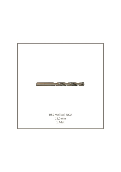 Hss Matkap Ucu 12 Mm, Metal, Ahşap, Plastik İçin 1 Adet