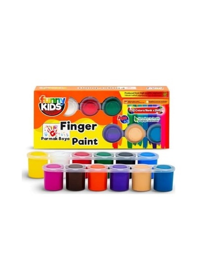 Funny Kids Funny Kids Parmak Boyası 12 Renk X 25 Ml Set
