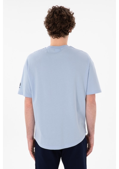 U.S. Polo Assn. Erkek Long Fit Bisiklet Yaka Açık Mavi Basic Tişört 50305988-VR003