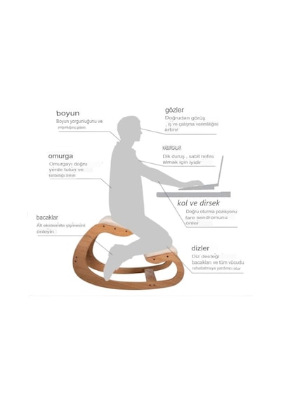 Diz Koltuğu, Pc Koltuğu, Sallanan Koltuk, Çalışma Sandalyesi, Ofis Koltuğu, Kneeling Chair Açık Gri