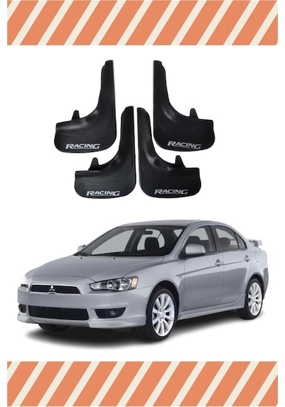 Mitsubishi Lancer Racing Yazılı 4'lü Tozluk Çamurluk Paçalık