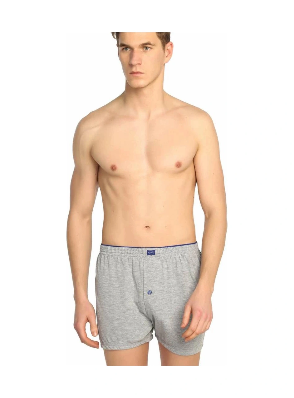 Tutku 117 Battal Erkek Düz Penye Boxer Lacivert