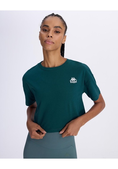 Kappa Authentic Aster Kadın Petrol Yeşili Comfort Tişört