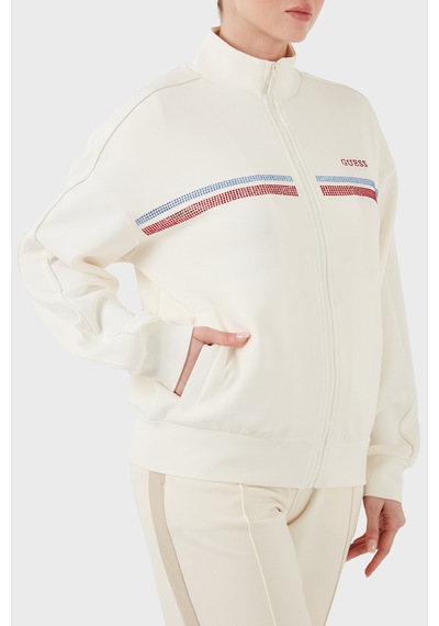 Guess V6rq01kcay2 Berthe Kadın Sweatshirt Beyaz
