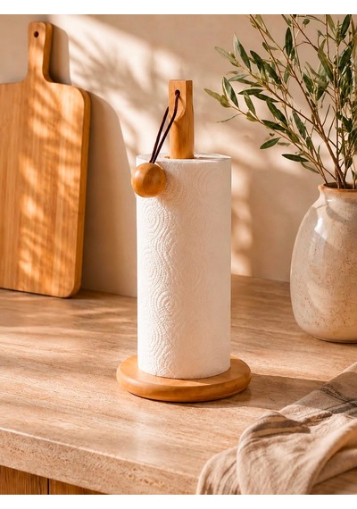 Top Detaylı Ahşap Kağıthane Havluluk Bambu
