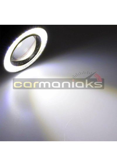 Mercekli Angel Led Halkalı Sis Far Metal Alaşım Gövde Su Geçirmez 76 MM Beyaz