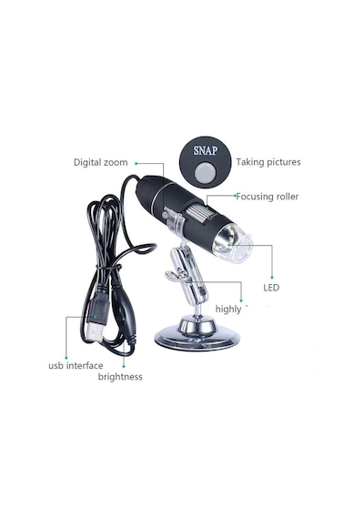 1600x Usb Dijital Mikroskop Kamera Endoskop 8led Büyüteç Metal Standı