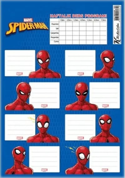 Keskin Color Okul Etiketi Spider Man Ders Programlı 3 Lü 220130-6 Renkli