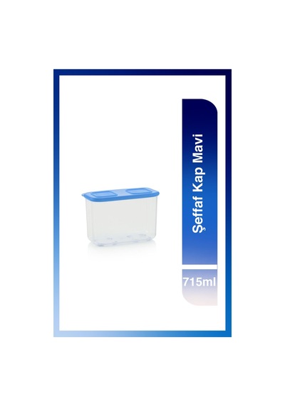 Tupperware Şeffaf Kap 715ml Mavi