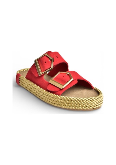 Fox Shoes U596030202 Kırmızı Süet Kadın Terlik Kırmızı