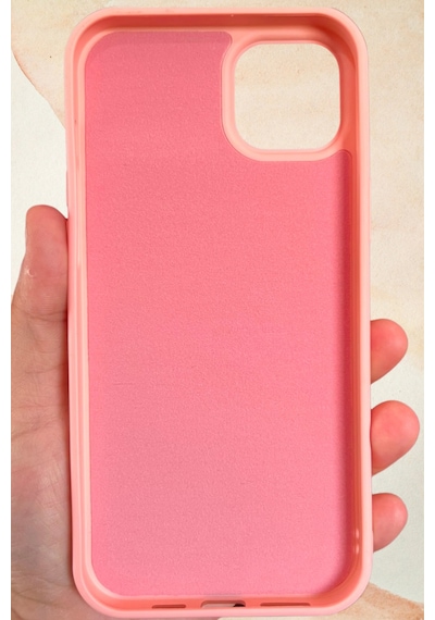 İphone 14 Plus / 15 Plus Yıldız Tozu Premium Pembe Silikon Kılıf