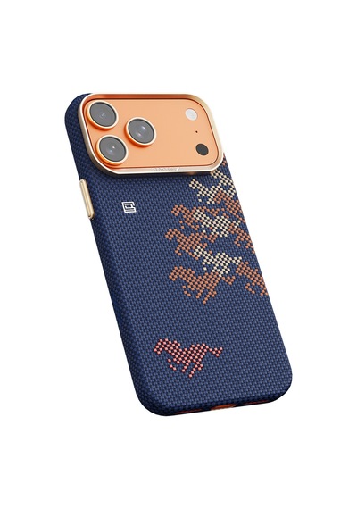 İphone 17 Pro Max Uyumlu Kılıf M-safe Özellikli Raptic Aramid Skin Chivalry Serisi Kapak Lacivert