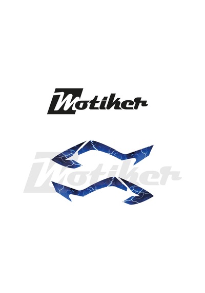Mondial Drift L Orta Şase Ve Ön Grenaj Mavi Şimşek Sticker Etiket Kaplama Modeli