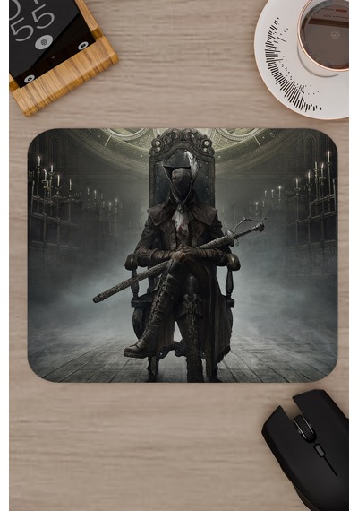 Bloodborne Kaymaz Dikişli Kauçuk Oyuncu Mousepad V1 - 22x18 Gaming Mouse Pad Fare Altlığı