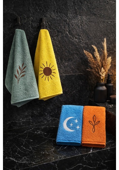 Aymila 4'lü Nakışlı Mutfak Ve El&yüz Havlu Seti 30x50 Cm Çok Renkli