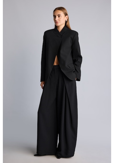 Defacto Oversıze Hakim Yaka Blazer Ceket H1118ax26aubk81 Siyah-bk81