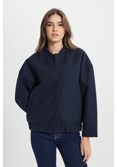 Loose Fit Rahat Kesim Lacivert Şişme Mont Lacivert