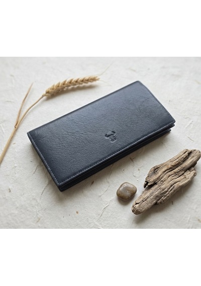 Passtell %100 Hakiki Deri Unisex Model Telefon Koymalı Büyük Boy Cüzdan Ve El Portföyü 19,5 9,5 Cm Gri