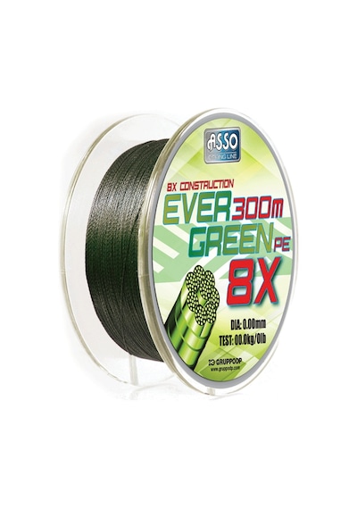 Asso Ever Green 8 Örgü Mumlu İp Misina 130mt No: 0,12mm / 130mt. / 10,00 Lb