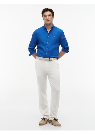 Tommy Hilfiger Pıgment Dyed Lı Solıd Rf Shırt Erkek Mavi Gömlek - Mw0mw41530 Tommy Hilfiger Pıgment Dyed Lı Solıd Rf Shırt Erkek Mavi Gömlek - Mw0mw41530
