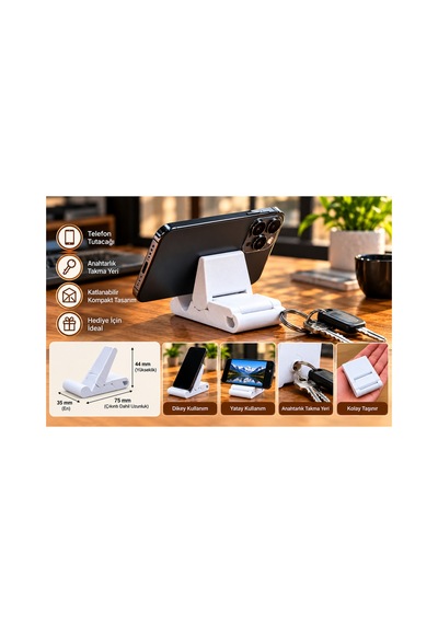 Katlanabilir Plastik Telefon Standı 3d Baskı Mini Masaüstü Telefon Tutacağı