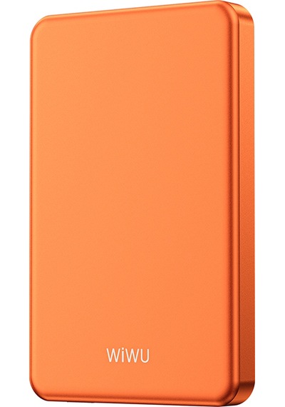 Wiwu P15 Led Işık Göstergeli Ultra İnce Pd 20w Kablosuz Powerbank 5000mah 15w Turuncu