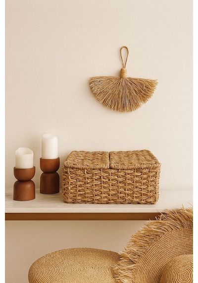 Morponi Hasır 2 Bölmeli Çok Amaçlı Sepet- Patates&soğan Sepeti 39 Cm X 22 Cm Svr Kahverengi