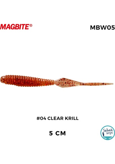 Magbite Booty Shake 5.0cm 04 Clear Krill Kokulu Silikon Yem 8 Adet