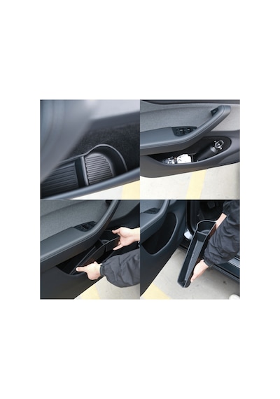 Red Lion Parts Tesla Model Y Juniper 2025-2026+ Uyumlu Kapı İçi Organizer Seti Tam Kalıp Tpe Koruma