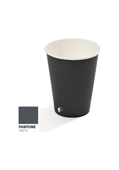 14 Oz Single Wall Baskılı Karton Bardak Antrasit 50 Adet 50