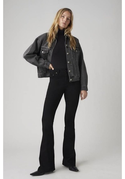 Levi's 726 Yüksek Bel İspanyol Paça Siyah Kadın Jean-16563