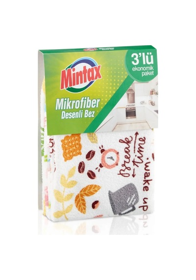 Mintax Mikrofiber Desenli Bez 3'lü