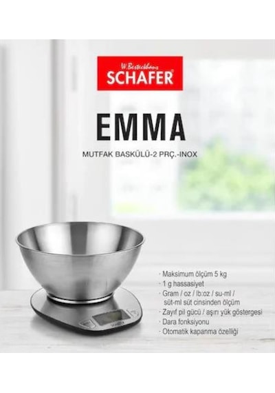 Schafer Emma Dijital Mutfak Tartısı Inox