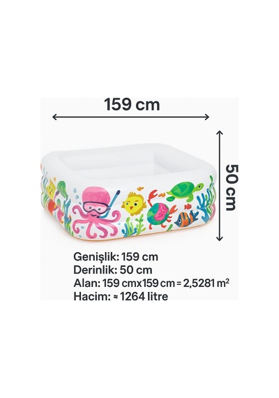 Neşeli Denizaltı Oyun Havuzu Kare 159x50