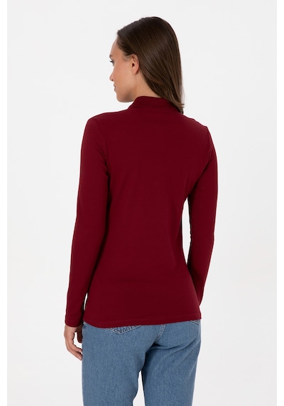 U.S. Polo Assn. Kadın Bordo Basic Polo Yaka Sweatshırt 50313593-VR014