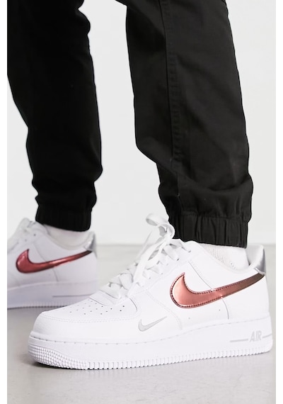 Nike Air Force 1 '07 Trainers White With Metallic Swoosh Leather Sneaker Hakiki Deri Erkek Günlük Spor Ayakkabı Beyaz Nike Air Force 1 '07 Trainers White With Metallic Swoosh Leather Sneaker Hakiki Deri Erkek Günlük Spor Ayakkabı Beyaz